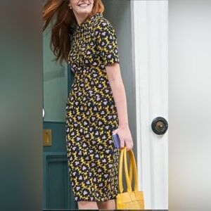 BODEN Louise Textured Midi Dress Tuscan Sun Bloom Stamp Print 6P